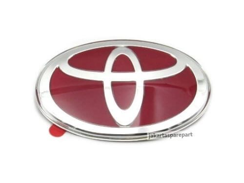 Emblem Logo Toyota Warna Merah Ukuran 10x7cm