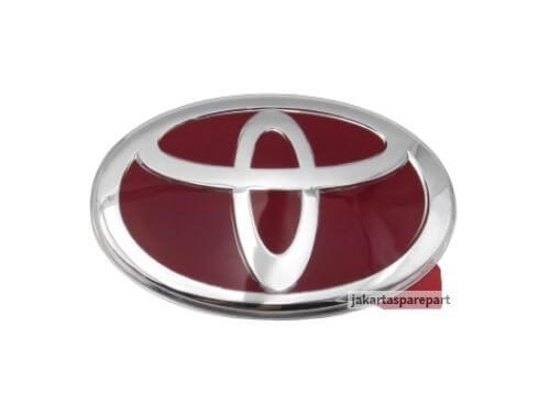 Emblem Logo Toyota Warna Merah Ukuran 13.3x9.3cm