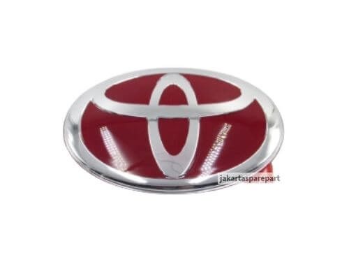 Emblem Logo Toyota Warna Merah Ukuran 15.1x10.3cm