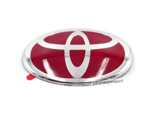 Emblem Logo Toyota Warna Merah Ukuran 16x10.9cm