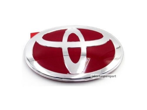 Emblem Logo Toyota Warna Merah Ukuran 17x11.6cm