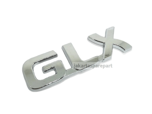 Emblem Tulisan GLX Warna Chrome Ukuran 10.3x2.5cm Untuk Mitsubishi