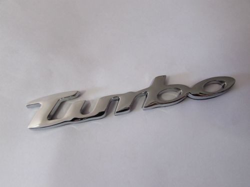 Emblem Tulisan Turbo Warna Chrome Ukuran 13.5x2cm