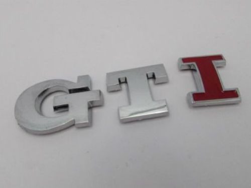 Emblem Tulisan GTI Warna Chrome Merah Untuk VW