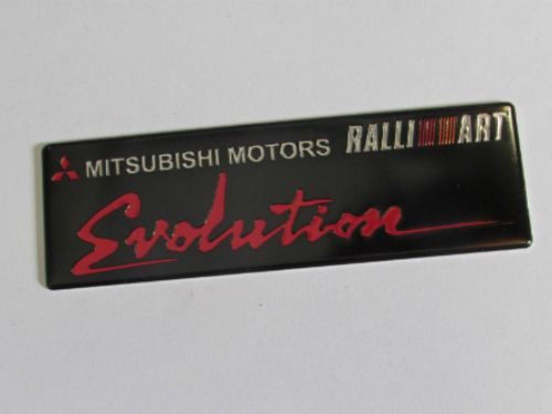 Emblem Tempel MITSUBISHI MOTORS RALLIART Evolution Ukuran 10.5x3.3cm