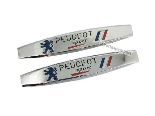 Emblem Samping PEUGEOT Sport Bahan Logam Ukuran 9.5x1.8cm