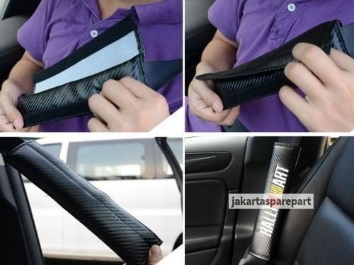 Seat Belt Cover Mitsubishi Logo Ralliart Motif Carbon