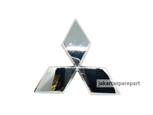 Emblem Logo Mitsubishi Tiga Berlian Warna Chrome Ukuran 10x9cm