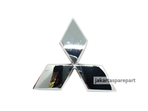 Emblem Logo Mitsubishi Tiga Berlian Warna Chrome Ukuran 8x7cm