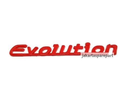 Emblem Tulisan Evolution Warna Merah Ukuran 14.5x1.6cm Untuk Mitsubishi Lancer
