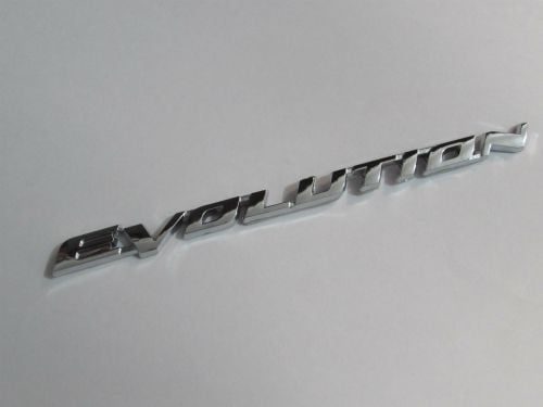 Emblem Tulisan EVOLUTION Warna Chrome Ukuran 14x1.8cm Untuk Mitsubishi Lancer
