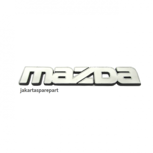 Emblem Tulisan Mazda Warna Putih Ukuran 11.3x2cm