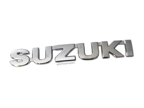 Emblem Tulisan Suzuki Warna Chrome Ukuran 15.5x2.2cm