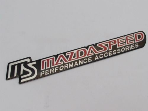 Emblem Tempel ms MAZDA SPEED PERFORMANCE ACCESSORIES Warna Merah Ukuran 18.5x3cm