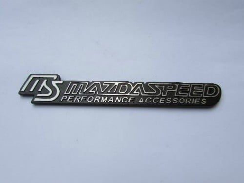 Emblem Tempel ms MAZDA SPEED PERFORMANCE ACCESSORIES Warna Hitam Ukuran 18x3cm