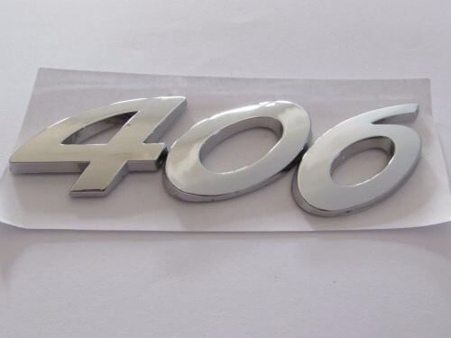 Emblem Angka 406 Warna Chrome Untuk Peugeot