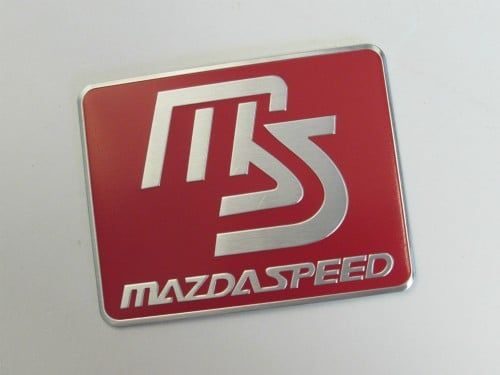 Emblem ms MAZDASPEED Warna Merah Chrome Ukuran 7x5.5cm