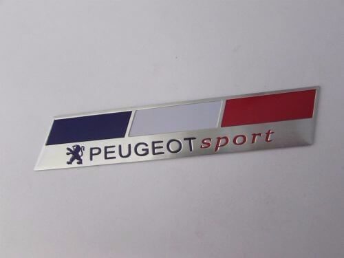 Emblem Samping PEUGEOT Sport Ukuran 12.2x2.5cm