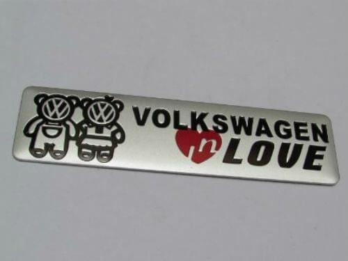Emblem Tempel Volkswagen In Love Ukuran 10x2.6cm