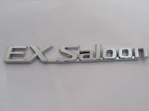 Emblem Tulisan EX Saloon Warna Chrome Ukuran 18x2.5cm