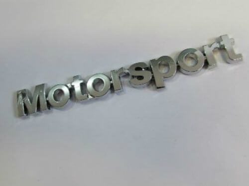 Emblem Tulisan Motorsport Warna Chrome Ukuran 14.5x2cm