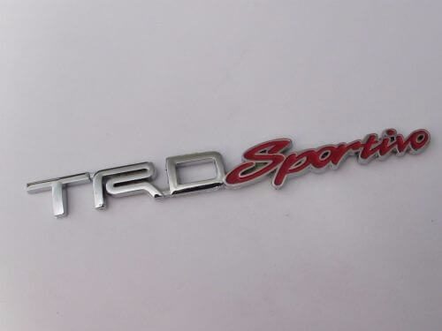 Emblem Tulisan TRD Sportivo Warna Chrome Merah Ukuran 14.5x1.5cm Untuk Toyota