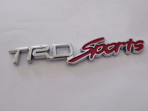 Emblem Tulisan TRD Sports Warna Chrome Merah Ukuran 11.3x2cm