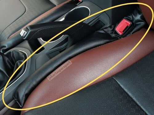 Car Seat Gap Polos Warna Hitam Bahan Kulit Sintetis