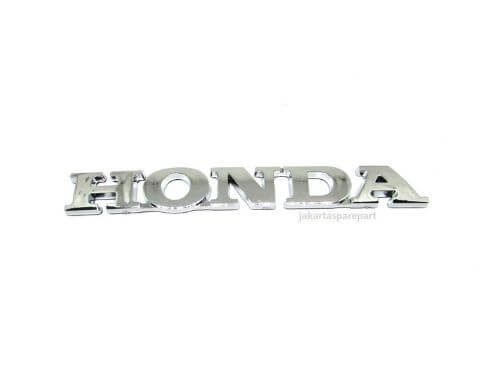 Emblem Tulisan HONDA Warna Chrome Ukuran 15x1.8cm