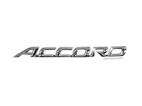 Emblem Tulisan Accord Warna Chrome Ukuran 17.7x1.6 cm Untuk Honda
