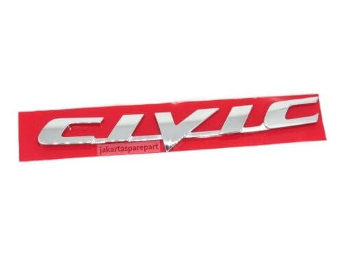 Emblem Tulisan Civic Warna Chrome Ukuran 17.4x2cm