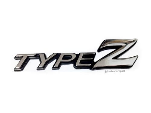 Emblem Tulisan Type Z Warna Chrome Hitam Ukuran 11×2.7cm