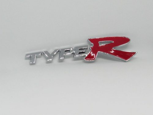Emblem Tulisan Type R Warna Chrome Merah Ukuran 12.5x3cm Untuk Honda