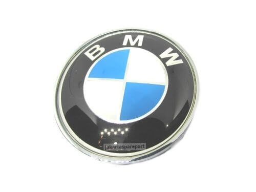 Dop Velg BMW Ukuran 68mm Warna Biru Putih Bagian Belakang Warna Chrome