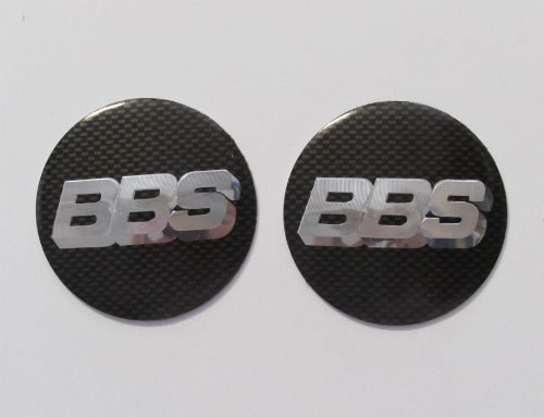 Dop Velg BBS Ukuran 58mm Warna Hitam Putih Motif Carbon Model Tempel