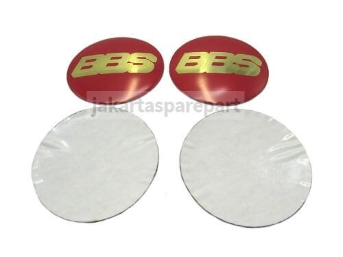 Dop Velg BBS Ukuran 65mm Warna Red Gold Model Tempel