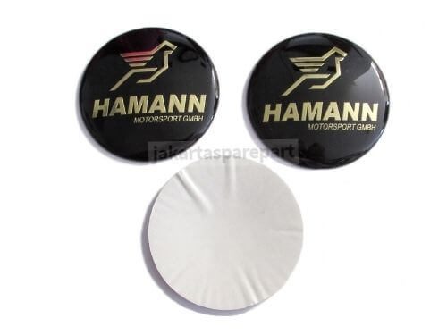 Dop Velg Hamann Ukuran 65mm Warna Hitam - Model Tempel