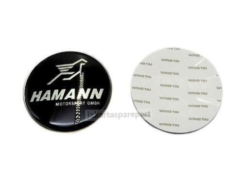 Dop Velg Hamann Ukuran 65mm Warna Hitam - Model Tempel