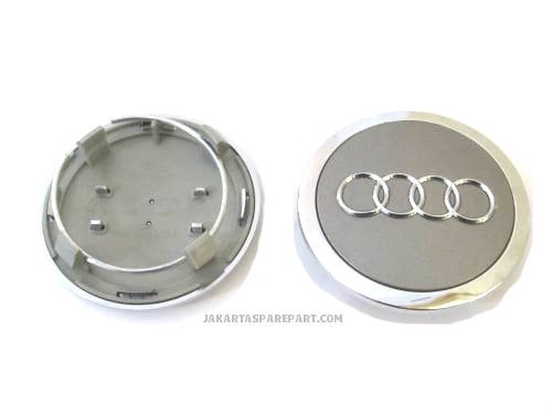 Dop Velg Audi Ukuran 69mm Warna Abu-Abu Chrome