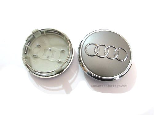 Dop Velg Audi Ukuran 77mm Warna Abu-Abu Chrome