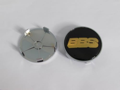 Dop Velg BBS Ukuran 68mm Warna Hitam Gold Bagian Belakang Chrome