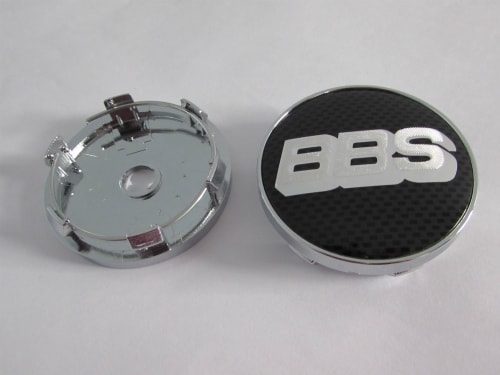 Dop Velg BBS Ukuran 60mm Warna Hitam Putih Motif Carbon