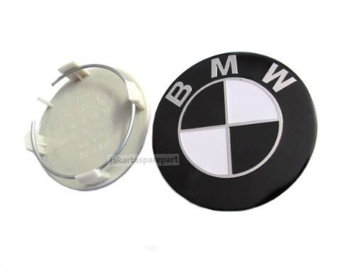 Dop Velg BMW Ukuran 75mm Warna Hitam Putih