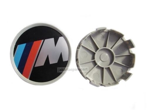 Dop Velg BMW Ukuran 68mm Warna Hitam Abu-Abu Logo MTech