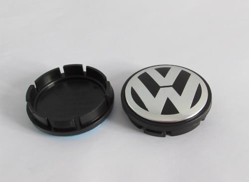 Dop Velg VW Ukuran 56mm Warna Hitam Putih Model Cembung