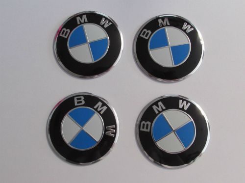 Dop Velg BMW Ukuran 55mm Warna Biru Putih Model Tempel Pinggiran Silver