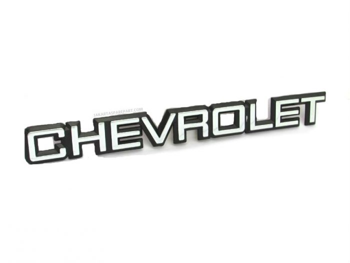 Emblem Tulisan CHEVROLET Warna Hitam Chrome