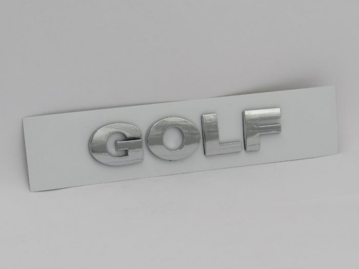 Emblem Tulisan GOLF Warna Chrome Ukuran 120x25mm For VW