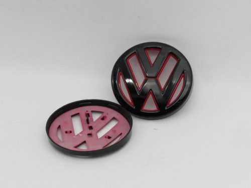 Emblem Logo VW Size 11.2cm Warna Hitam Garis Merah