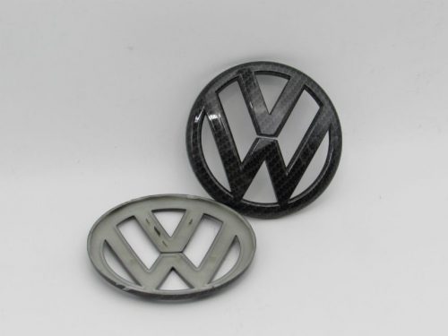 Emblem Logo VW Size 11.2cm Warna Hitam Motif Carbon